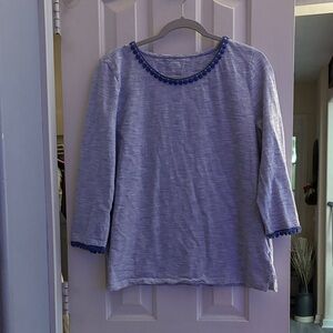 Talbots Blue and White Striped Top